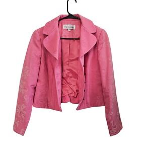 SARA CAMPBELL Pink Floral Jacquard Blazer Jacket Size 6